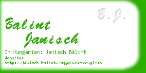 balint janisch business card